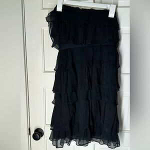 J Crew Tiered Black Mini Dress Size 2